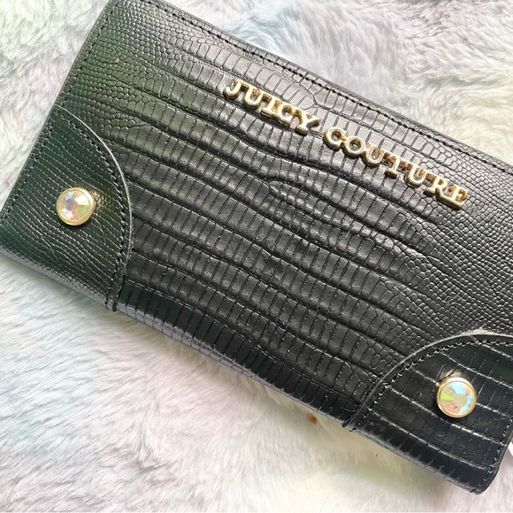 Juicy Couture Slim Black Leather Continental Wallet NWT - Picture 3 of 9
